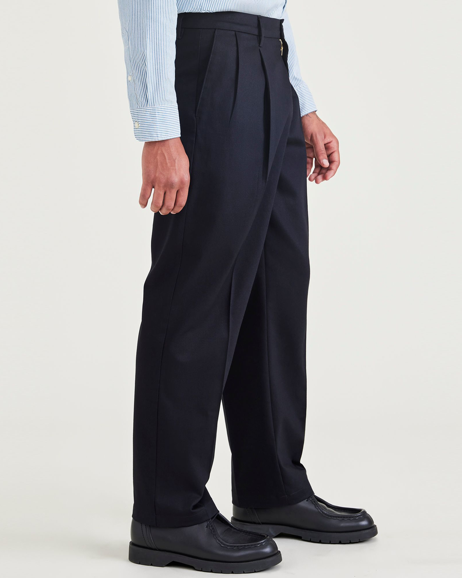 (image for) Elegant Signature Iron Free Khakis, Pleated, Relaxed Fit with Stain Defender®